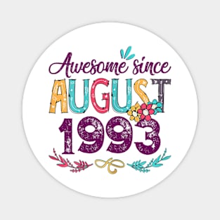 August 1993 Birthday Gift Flower Magnet